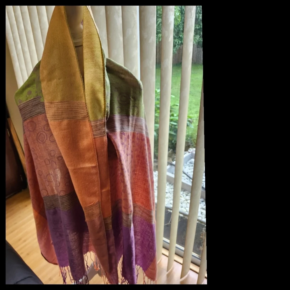 Light Weight Pashmina Shawls Wraps Pastel Multi-Colored Scarf